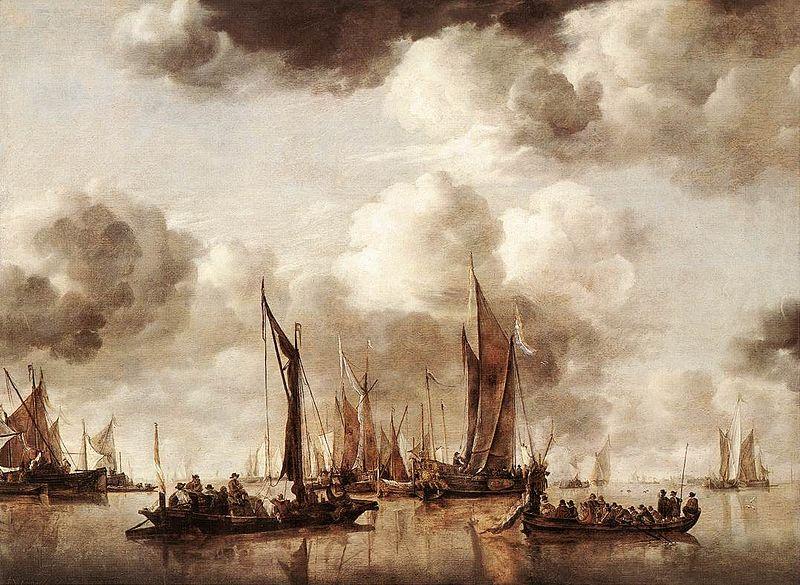 Jan van de Cappelle Dutch Yacht Firing a Salvo oil painting image